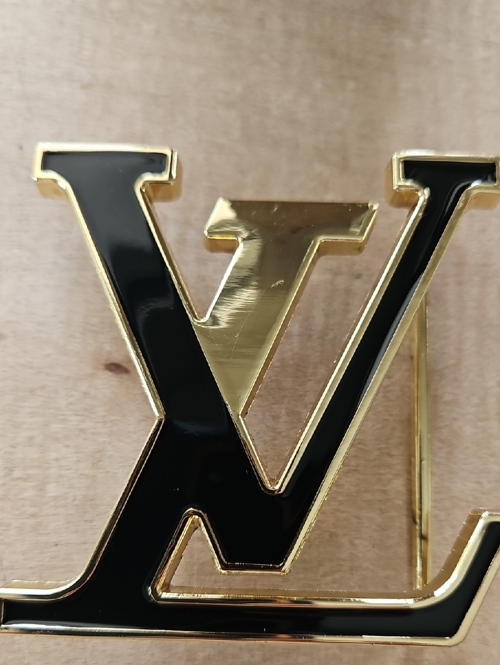 Black and Gold LV Initials Belt Buckle